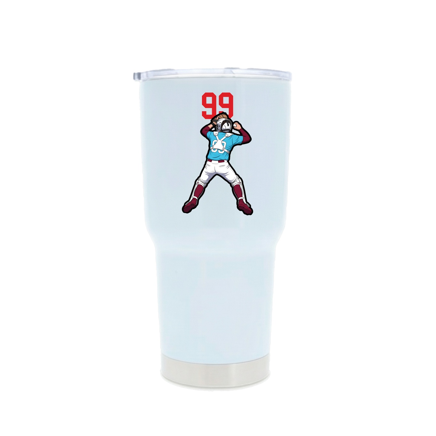30oz Stainless Steel Tumbler — Number Top in White