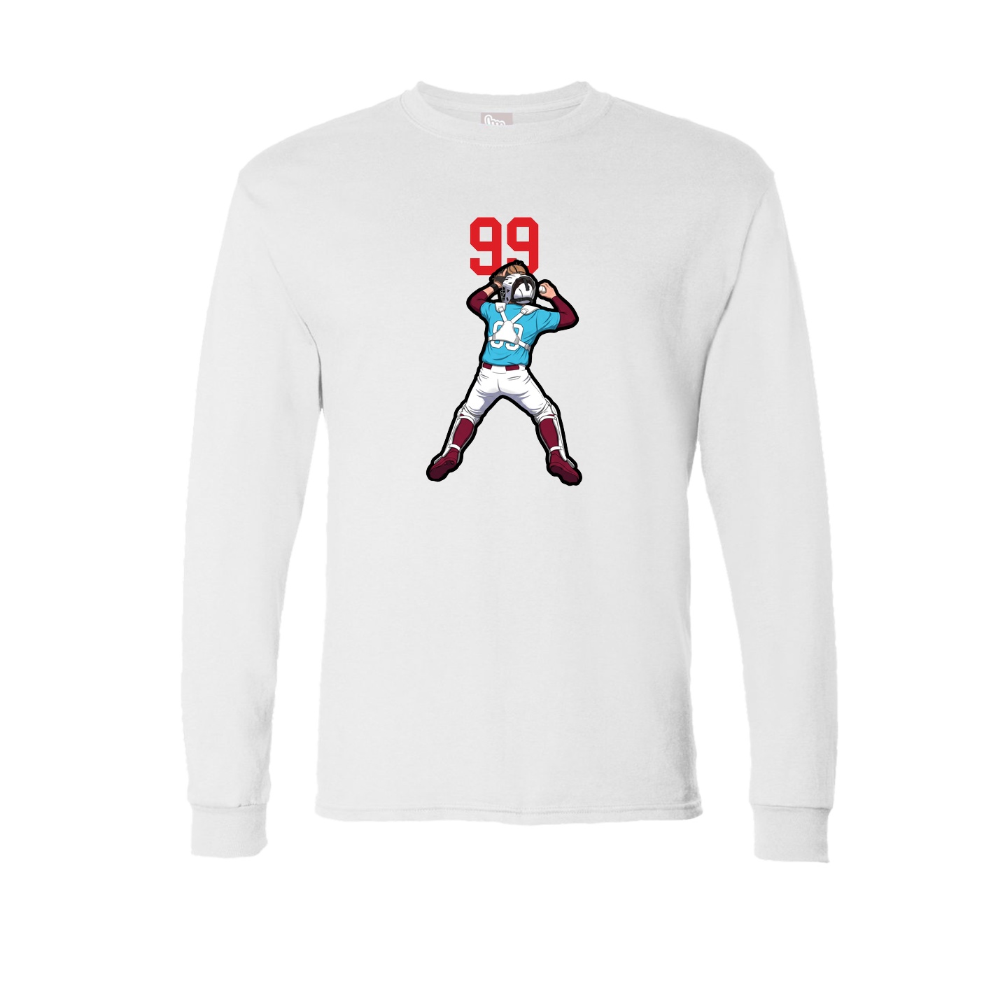 Long Sleeve Tee — Number Top in White