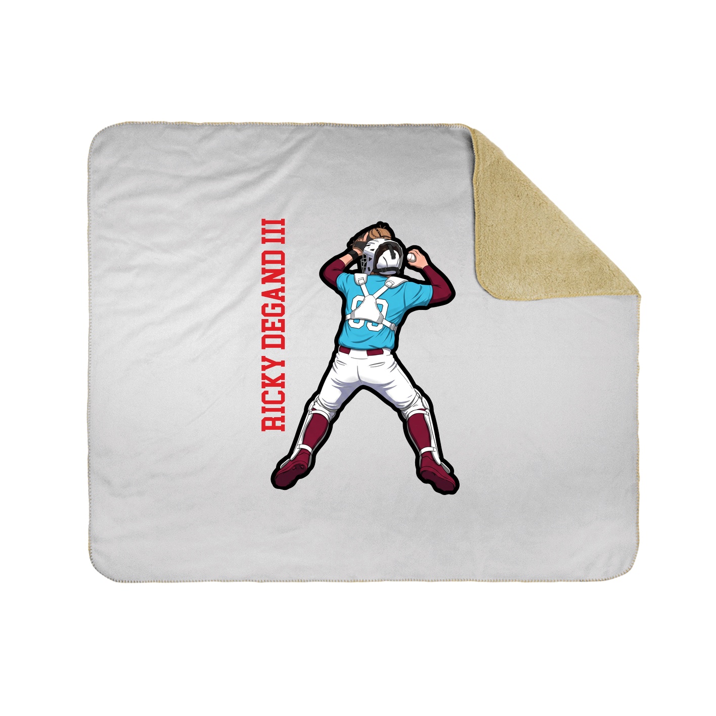 Throw Blanket — Name Vertical in White