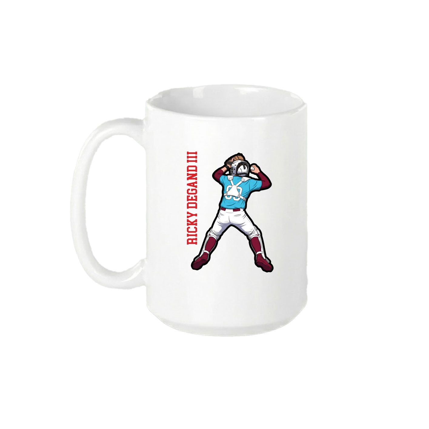 15oz Coffee Mug — Name Vertical in White