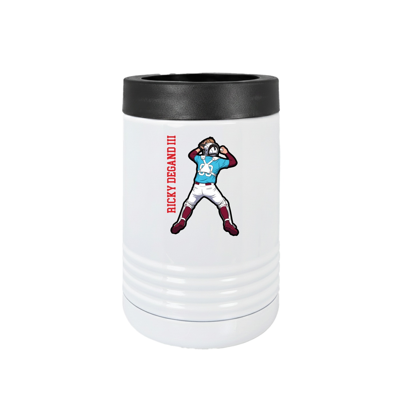Beverage Holder — Name Vertical in White
