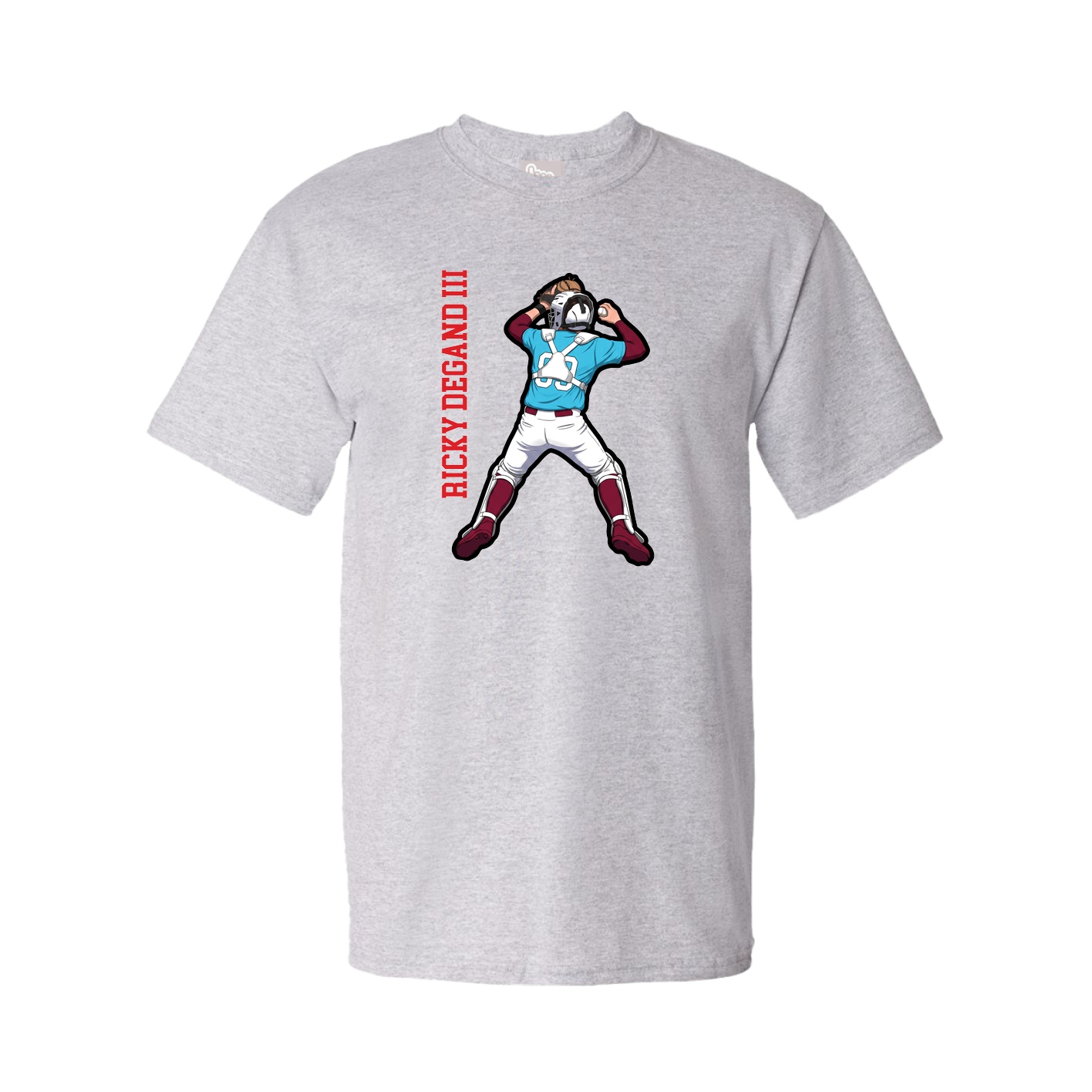 Tee — Name Vertical in Grey