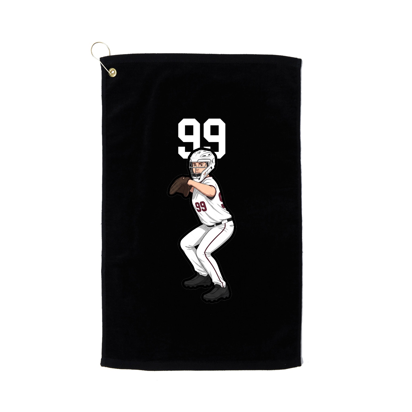 Golf Towel — Number Top in Black