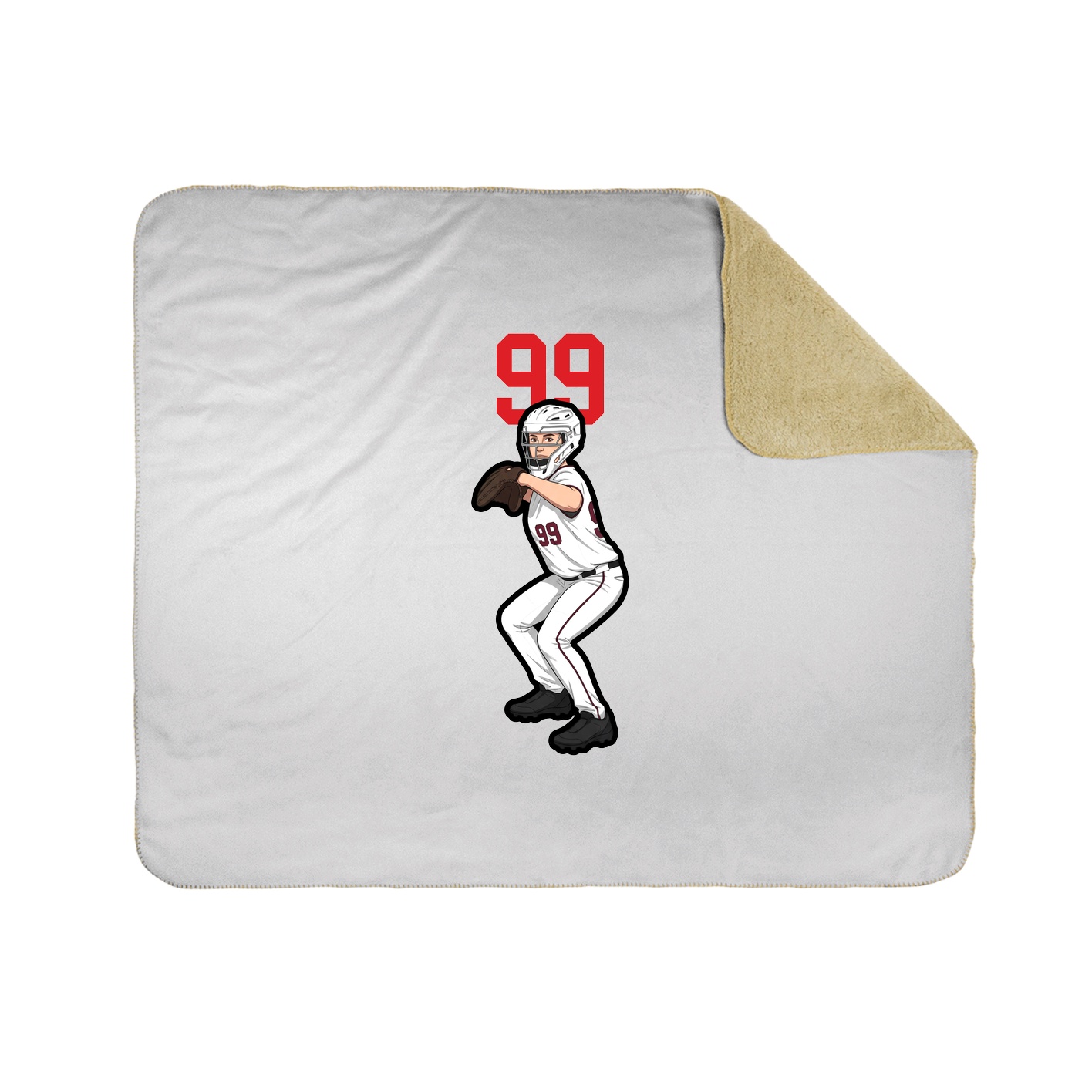 Throw Blanket — Number Top in White