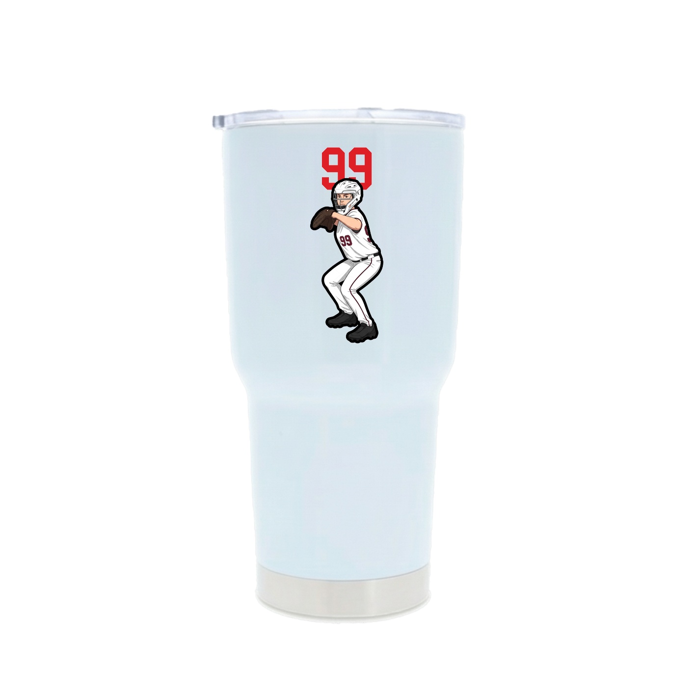 30oz Stainless Steel Tumbler — Number Top in White