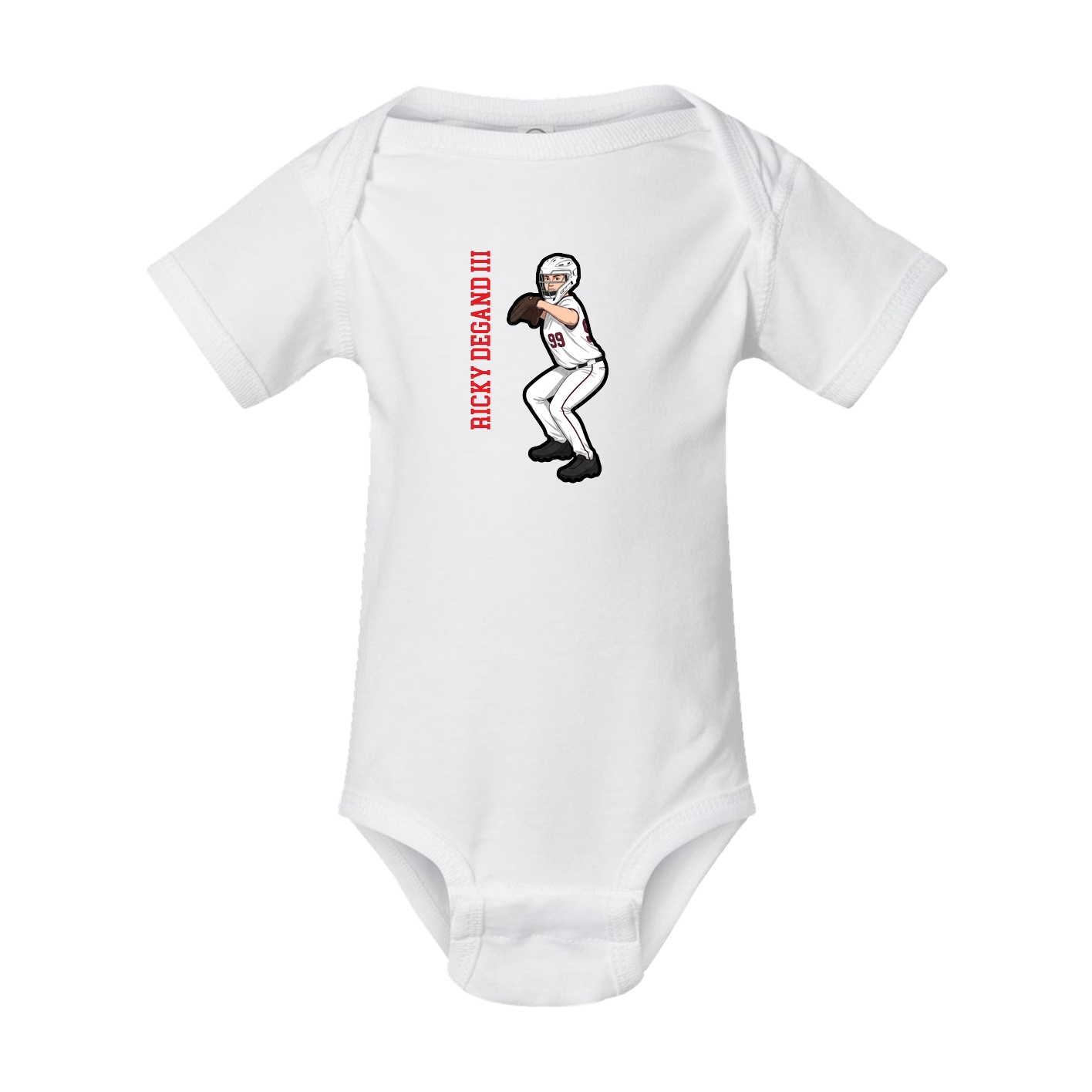 Baby Onesie — Name Vertical in White