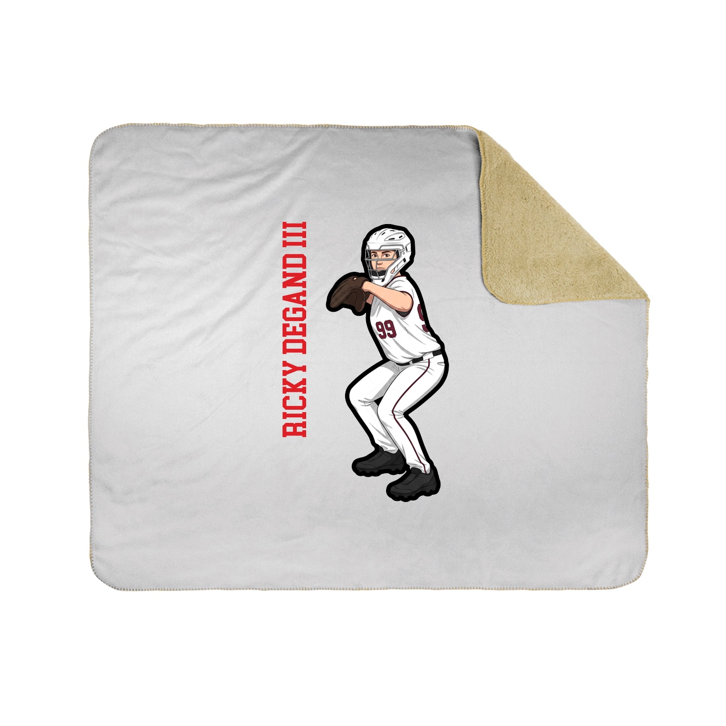 Throw Blanket — Name Vertical in White