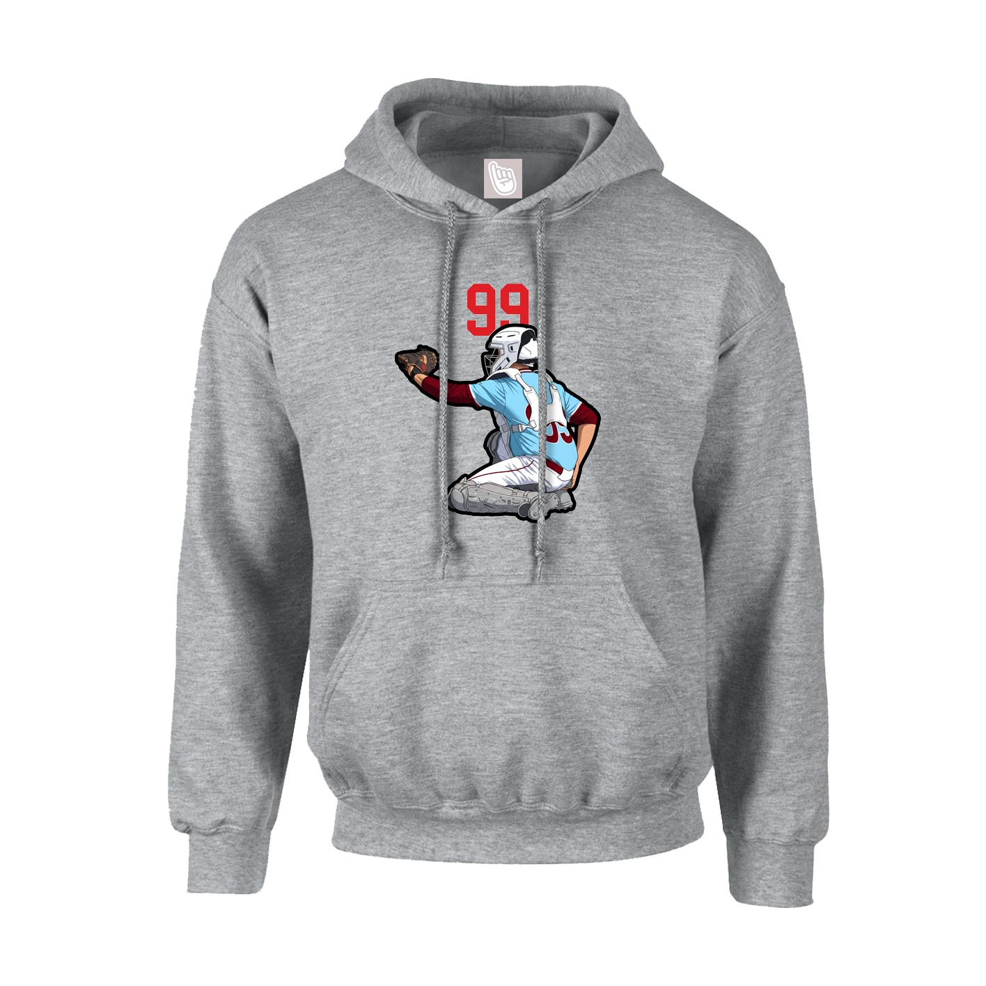 Hoodie — Number Top in Grey
