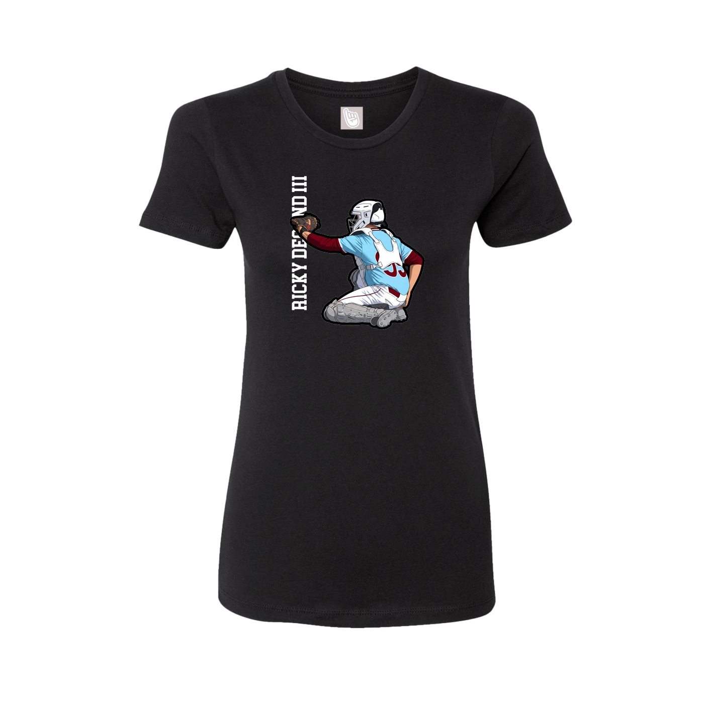 Womens Tee — Name Vertical in Black