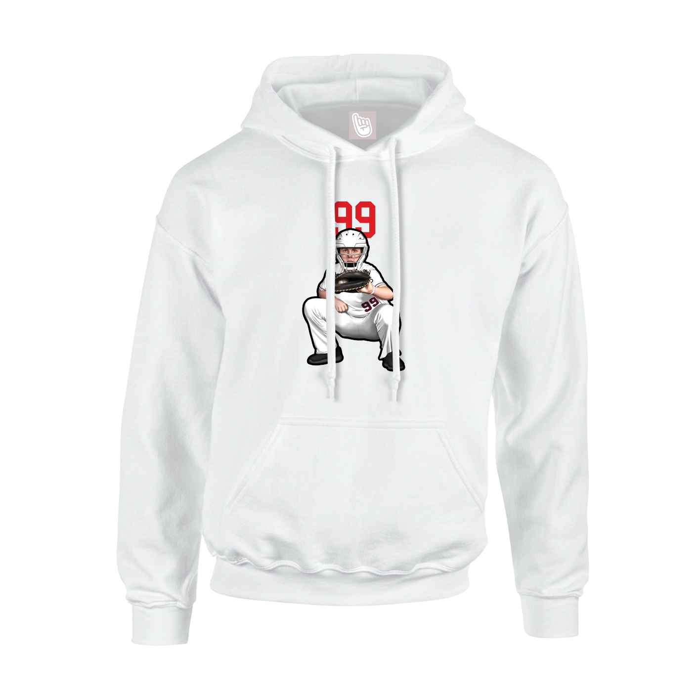 Youth Hoodie — Number Top in White