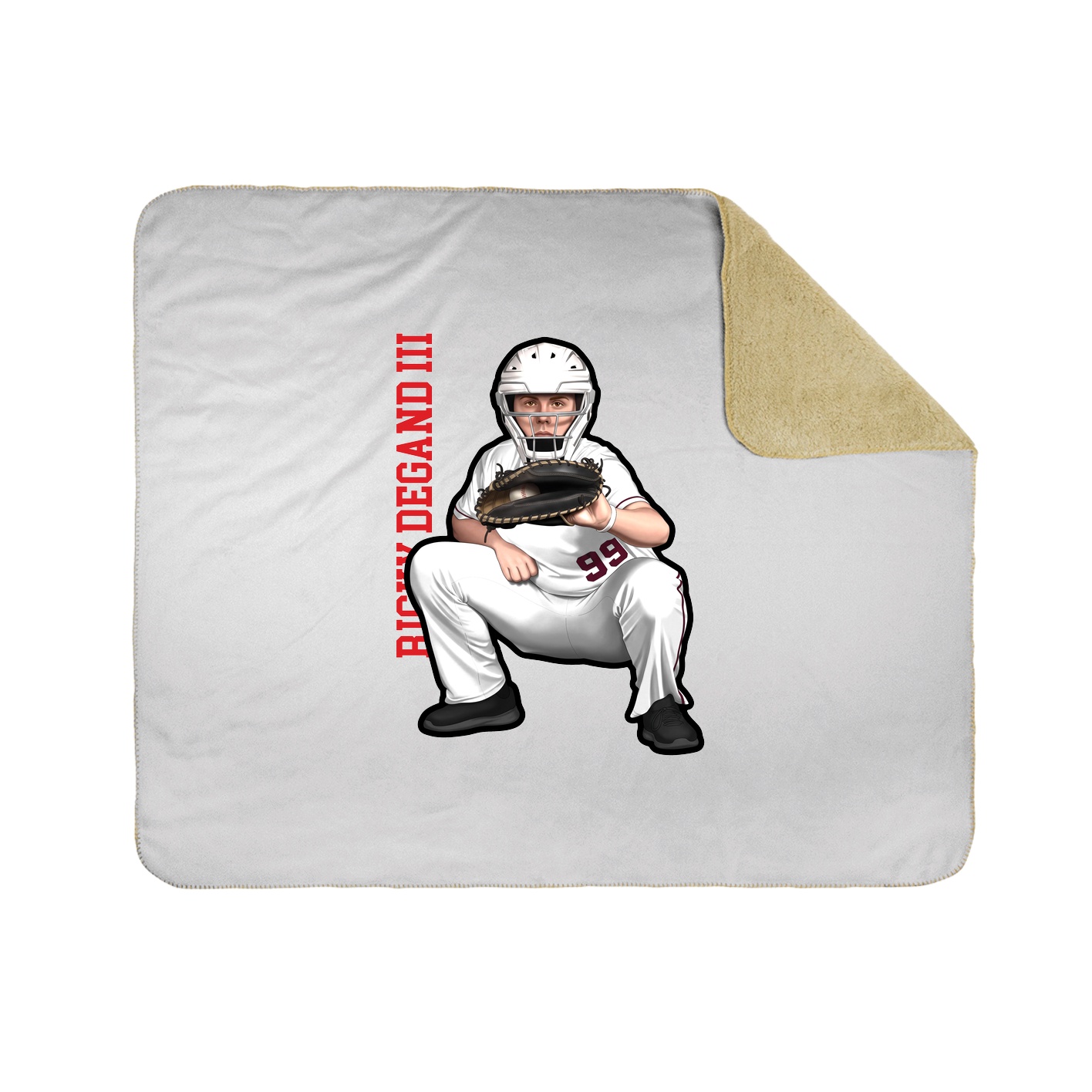 Throw Blanket — Name Vertical in White