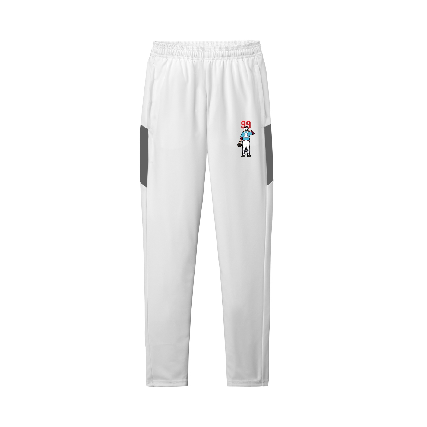 Team Travel Pant — Number Top in White/Grey