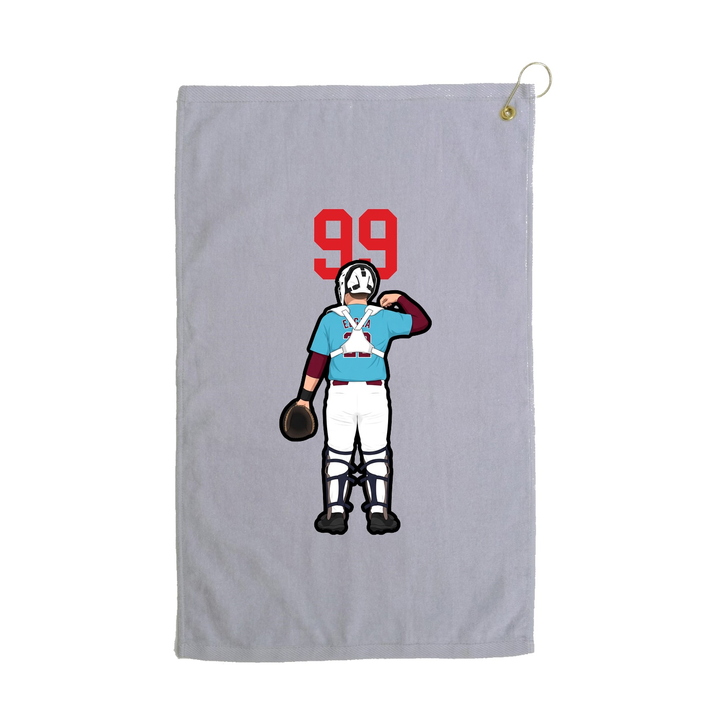 Golf Towel — Number Top in Grey