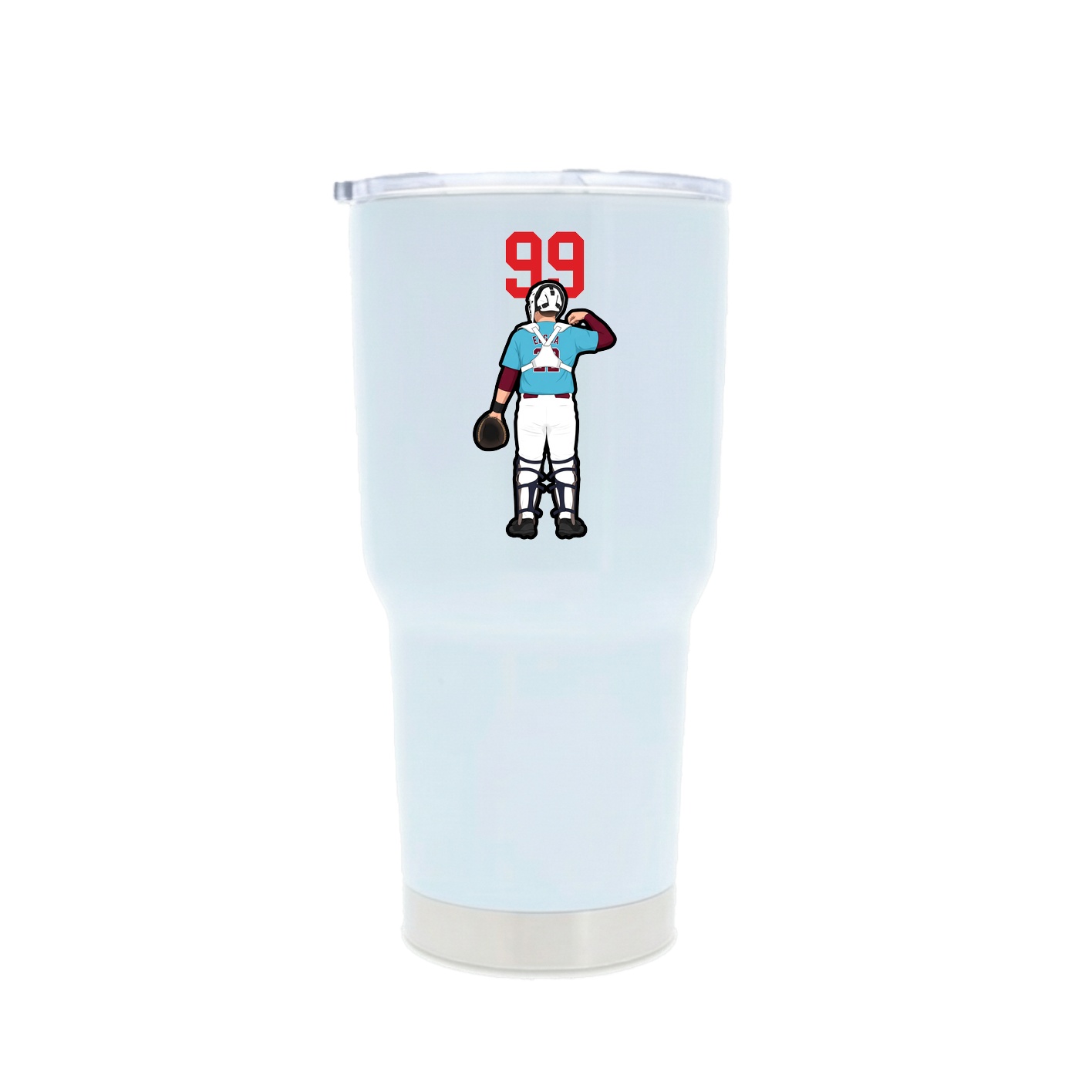 30oz Stainless Steel Tumbler — Number Top in White