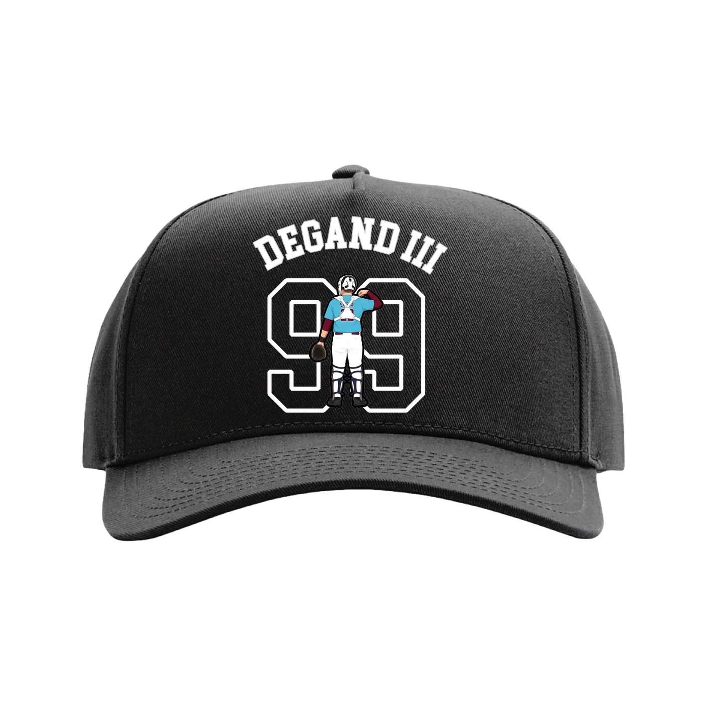Full Fabric Five-Panel Champ Cap — Shirsey Arch in Black