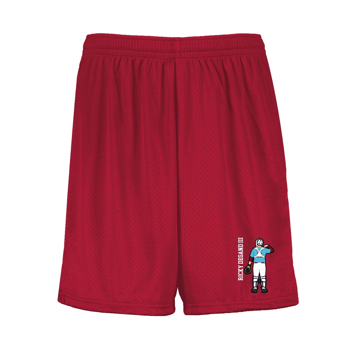 Shorts — Name Vertical in Red