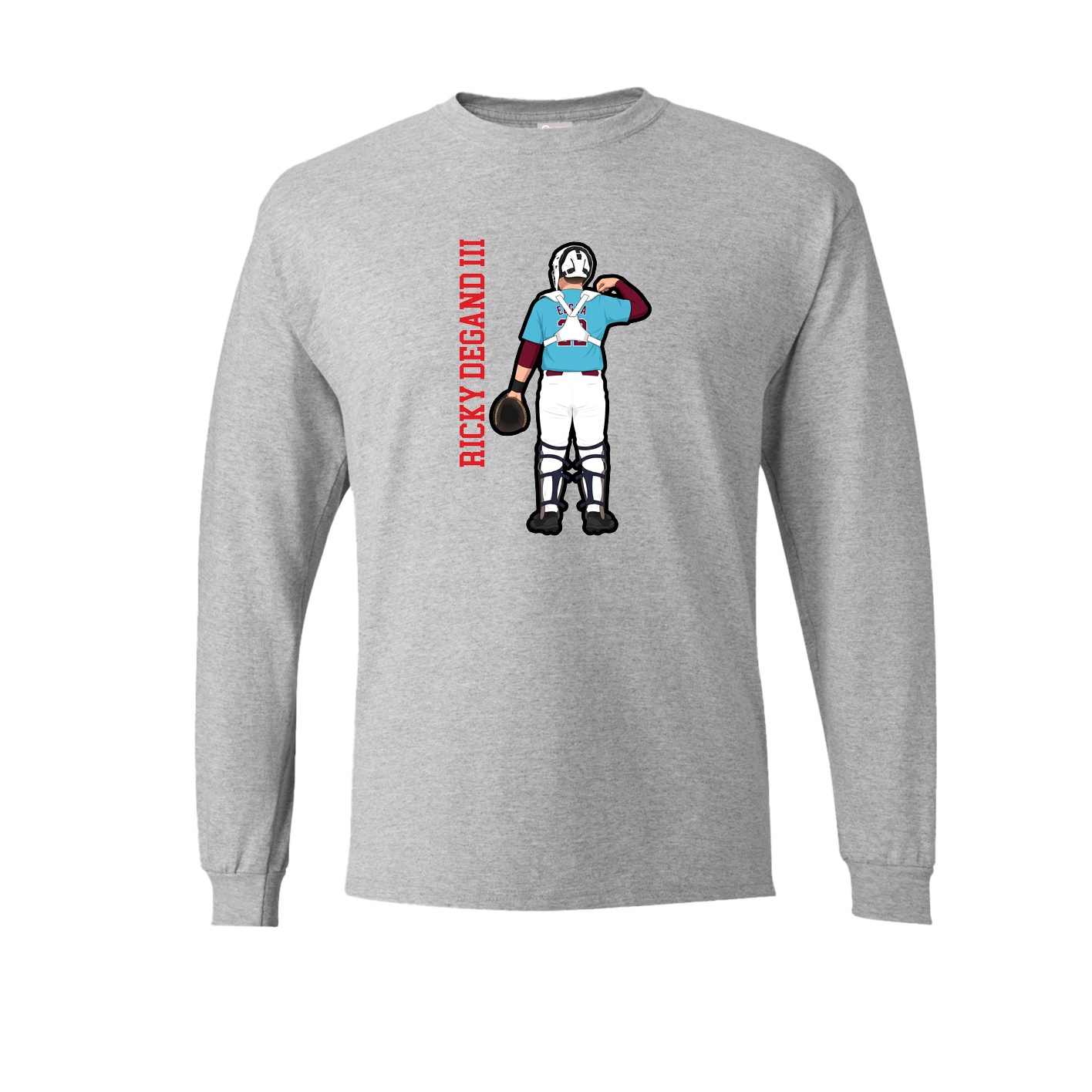Long Sleeve Tee — Name Vertical in Grey