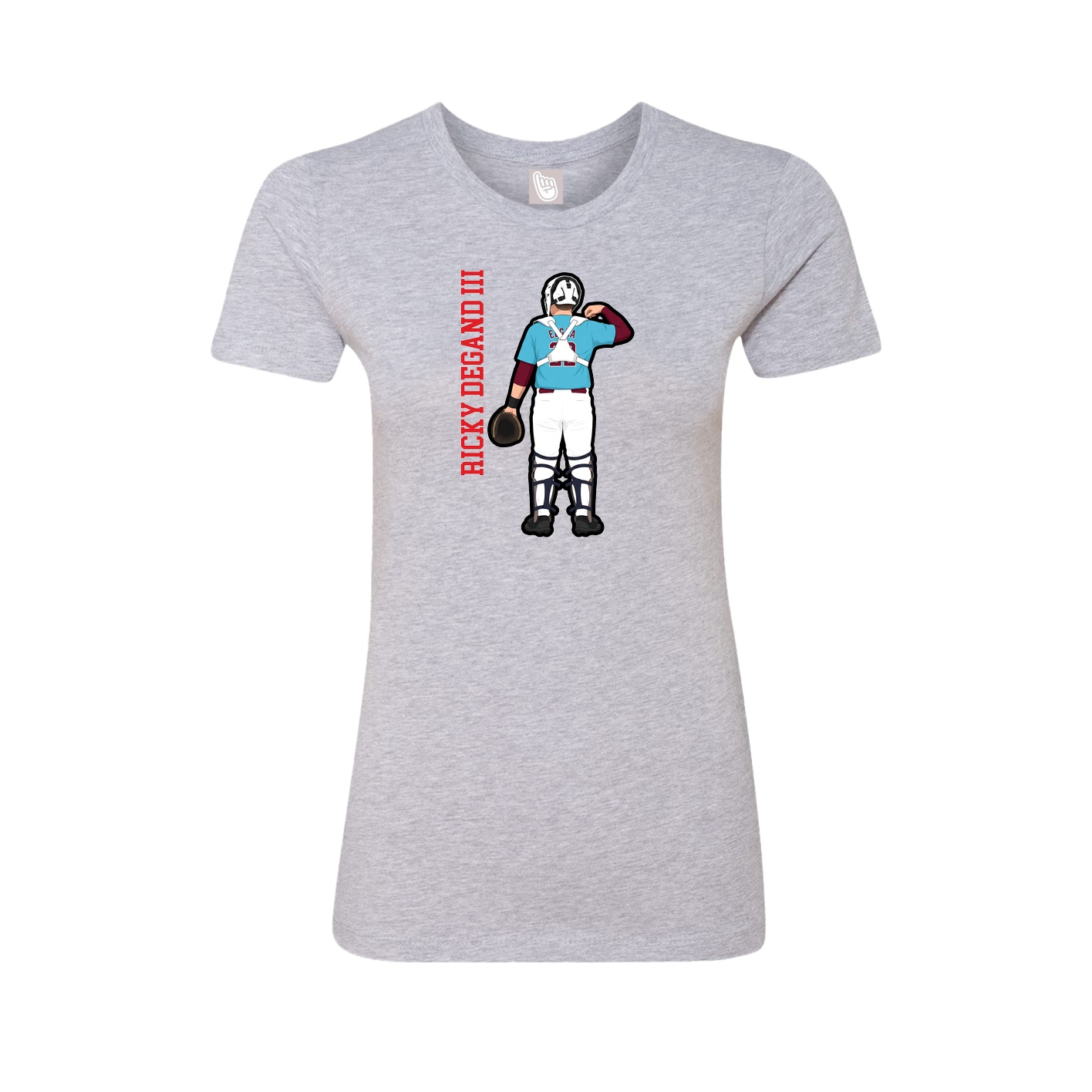 Womens Tee — Name Vertical in Grey