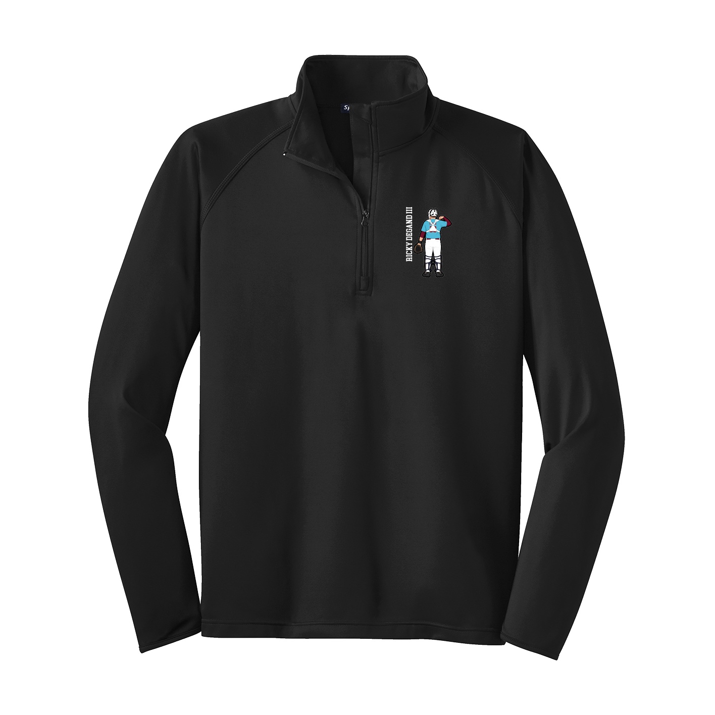 Q-Zip Pullover — Name Vertical in Black
