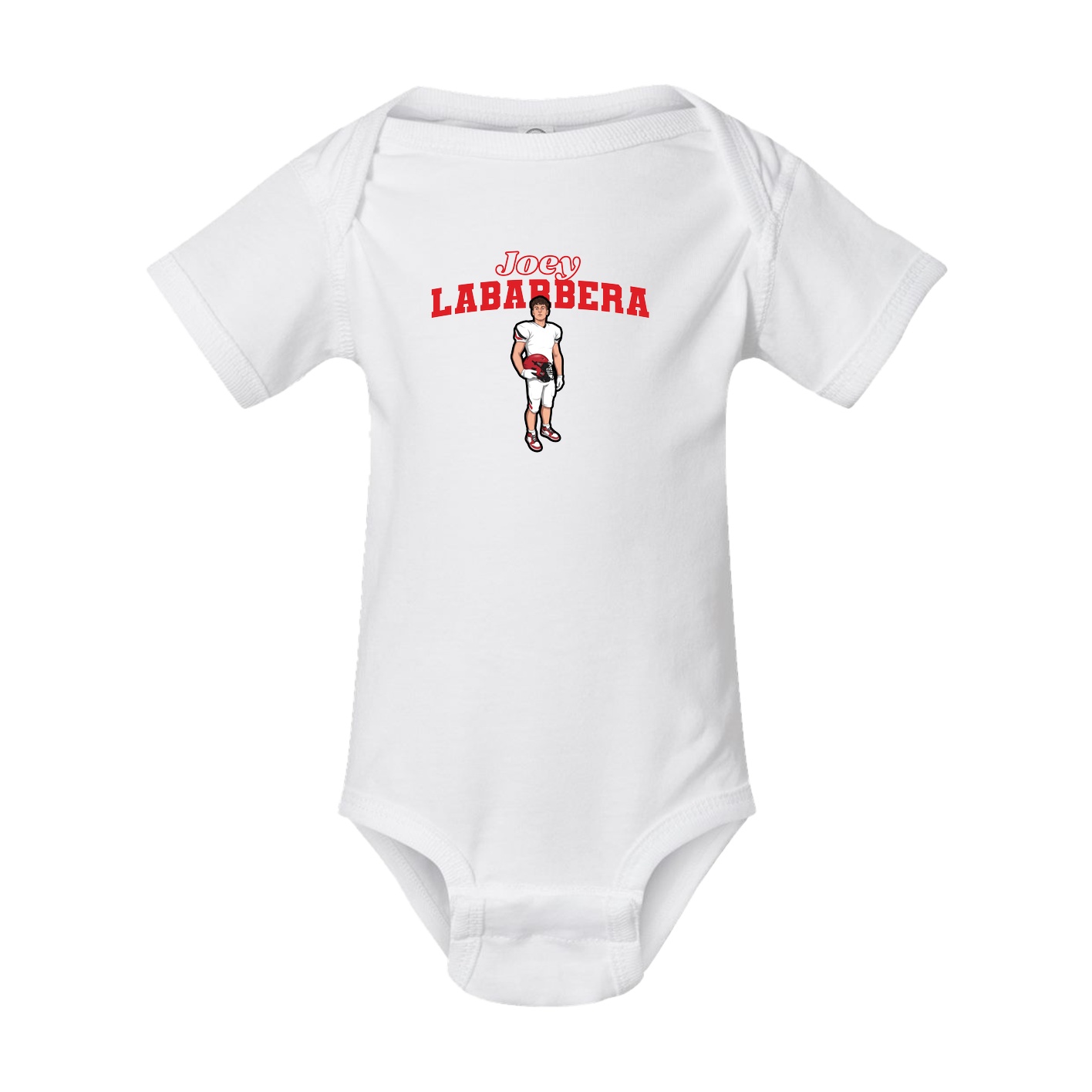 Baby Onesie — Name Arch in White