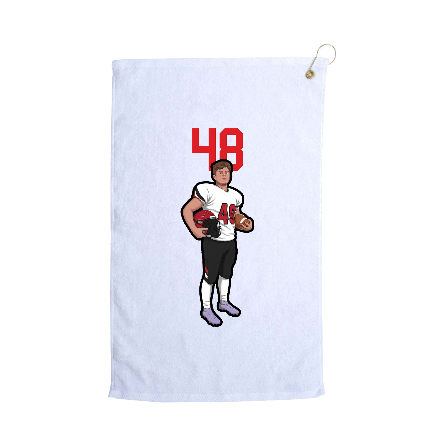 Golf Towel — Number Top in White