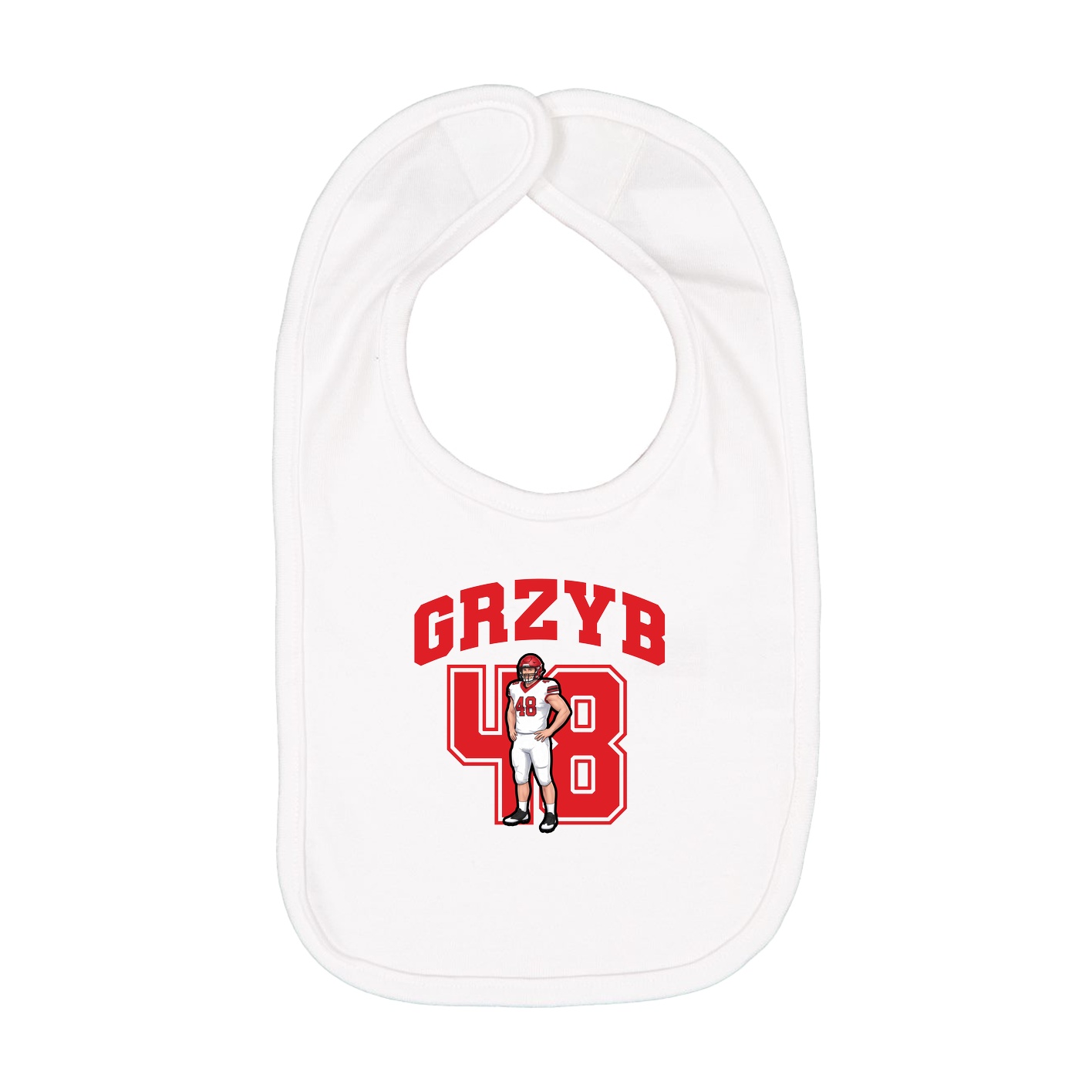 Infant Bib — Number in White