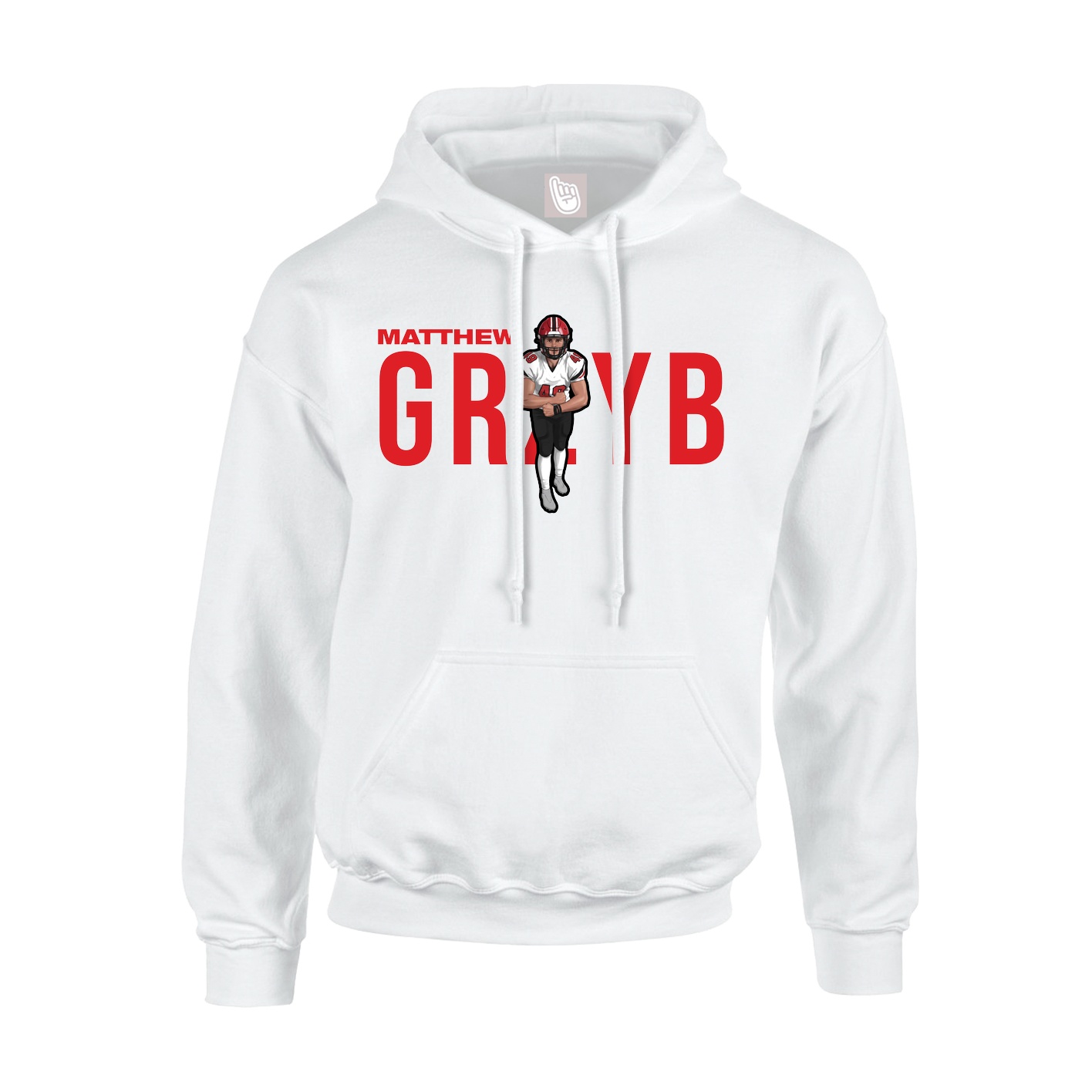Youth Hoodie — Player Name in White