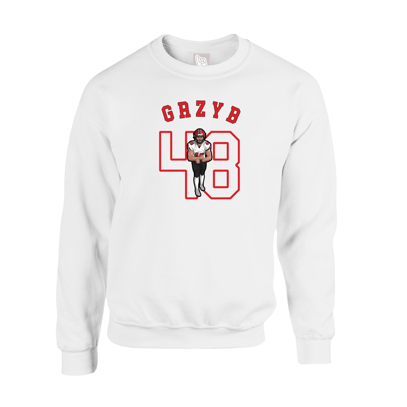 Fleece Crew — Shirsey Arch in White