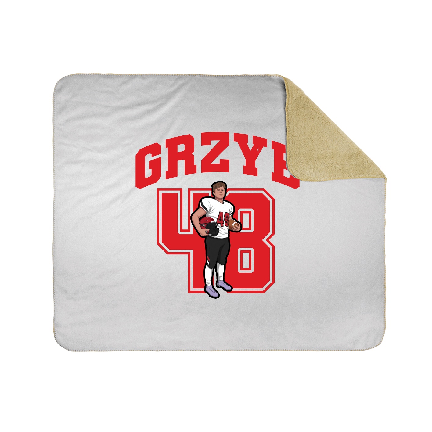 Throw Blanket — Number in White