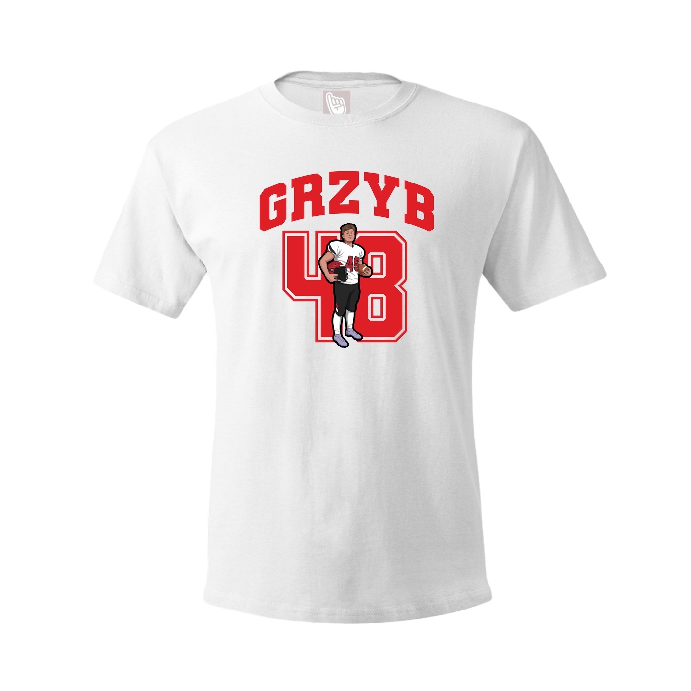 Youth Tee — Number in White