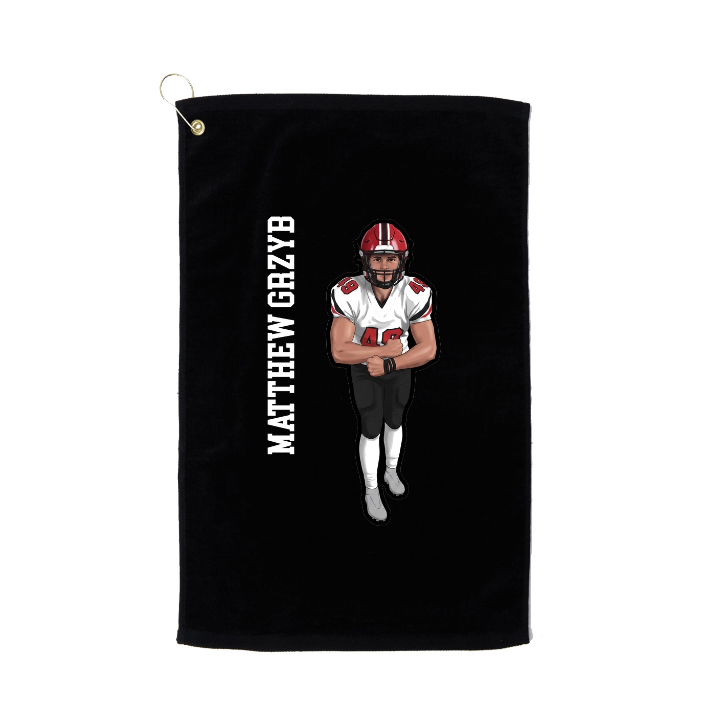 Golf Towel — Name Vertical in Black