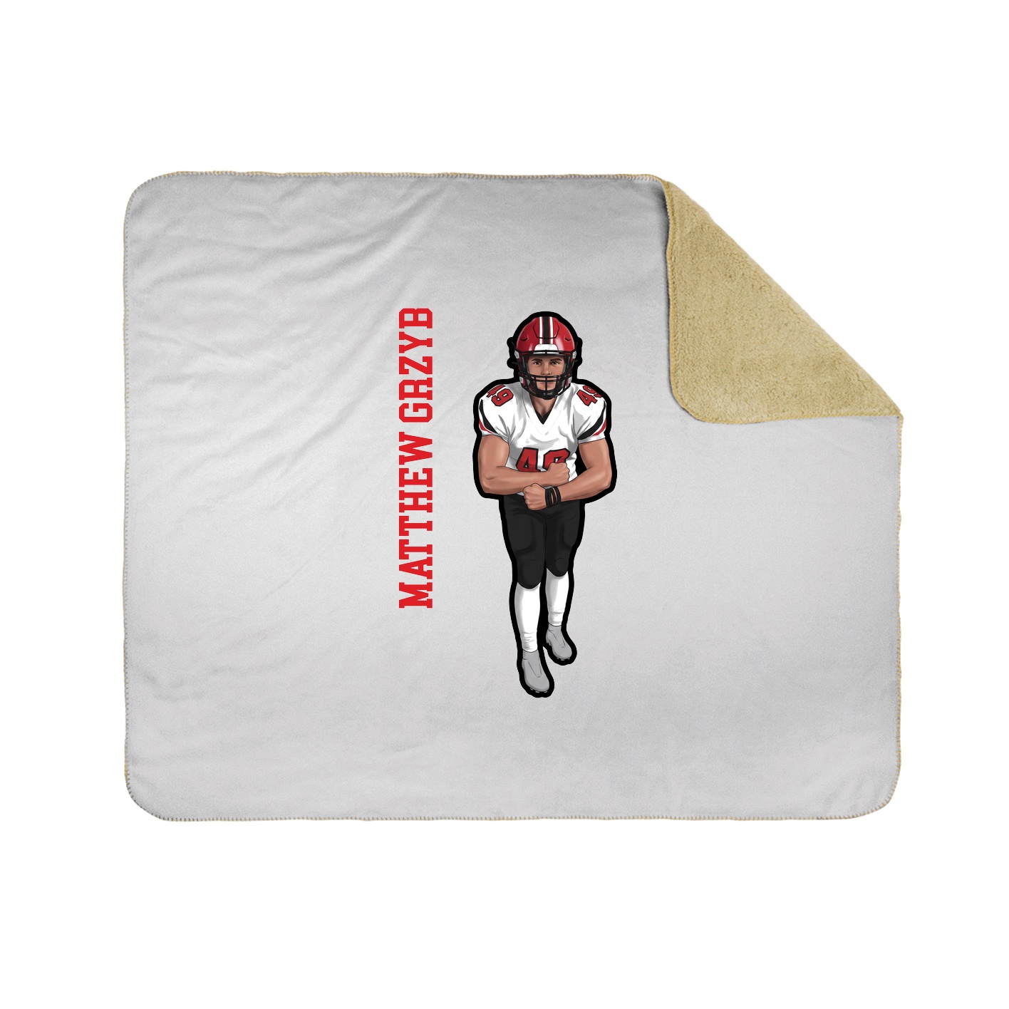 Throw Blanket — Name Vertical in White
