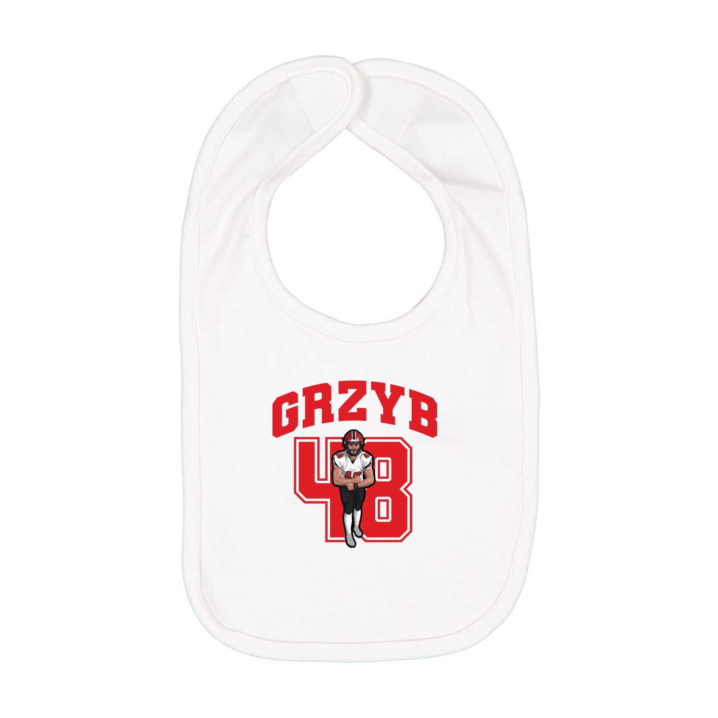 Infant Bib — Number in White