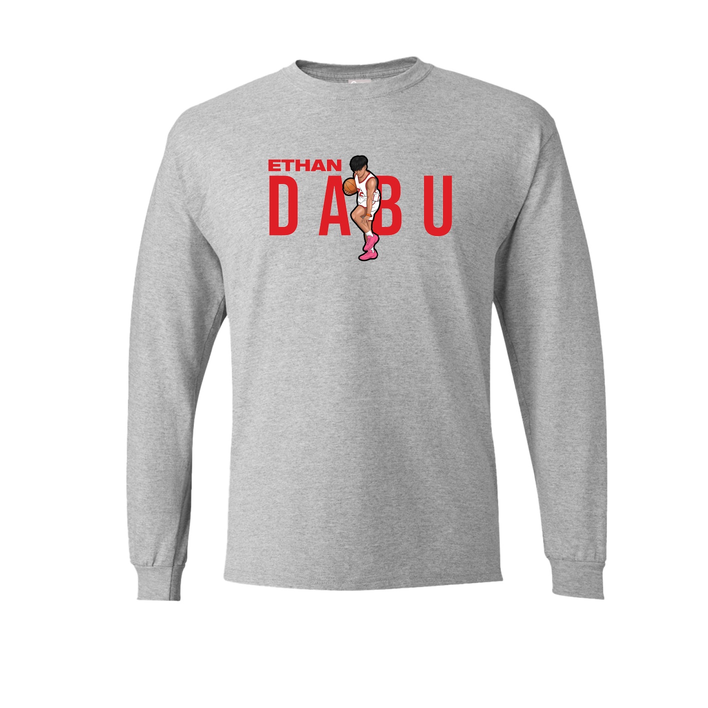 Long Sleeve Tee — Player Name in Grey