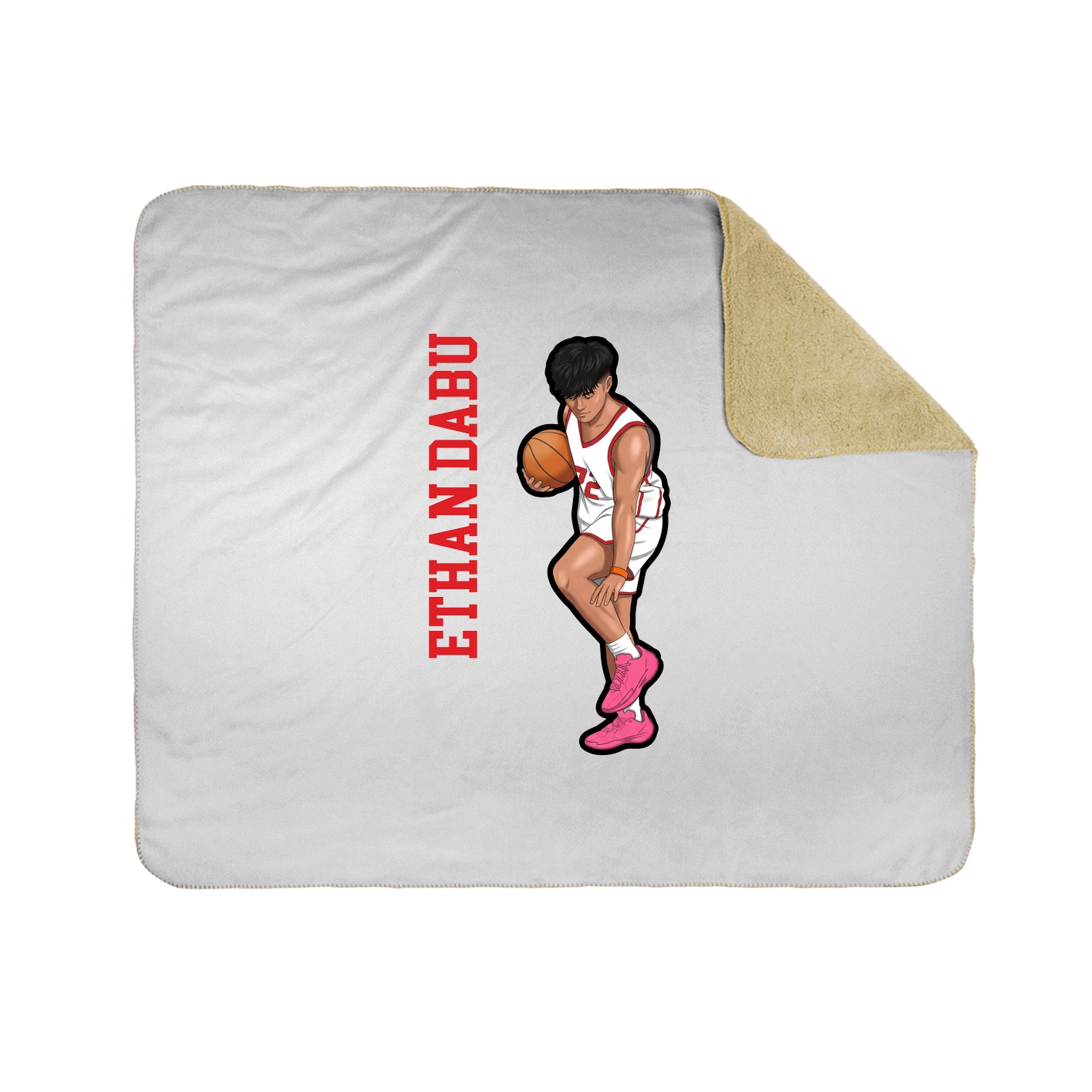 Throw Blanket — Name Vertical in White