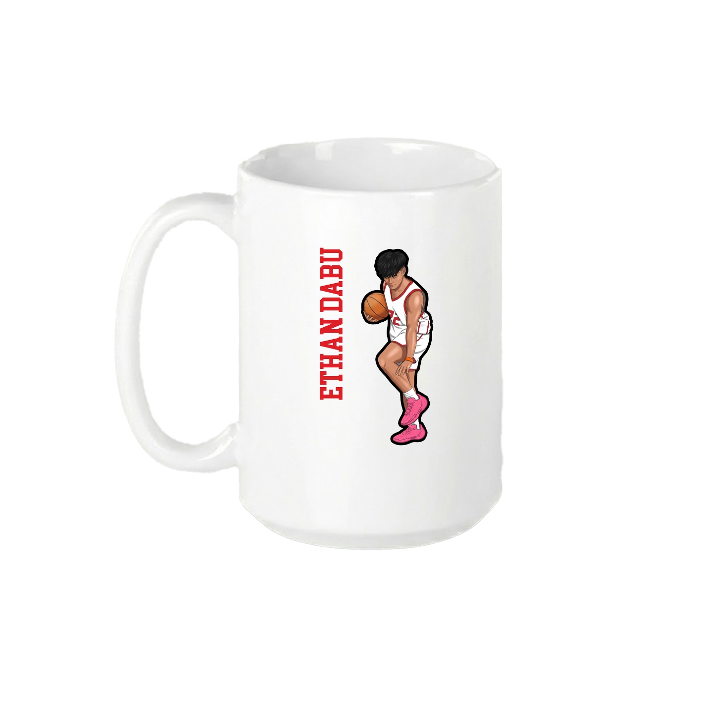 15oz Coffee Mug — Name Vertical in White