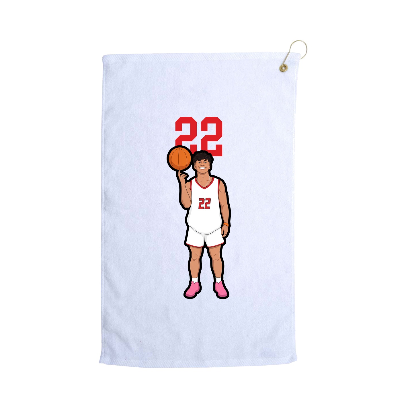 Golf Towel — Number Top in White
