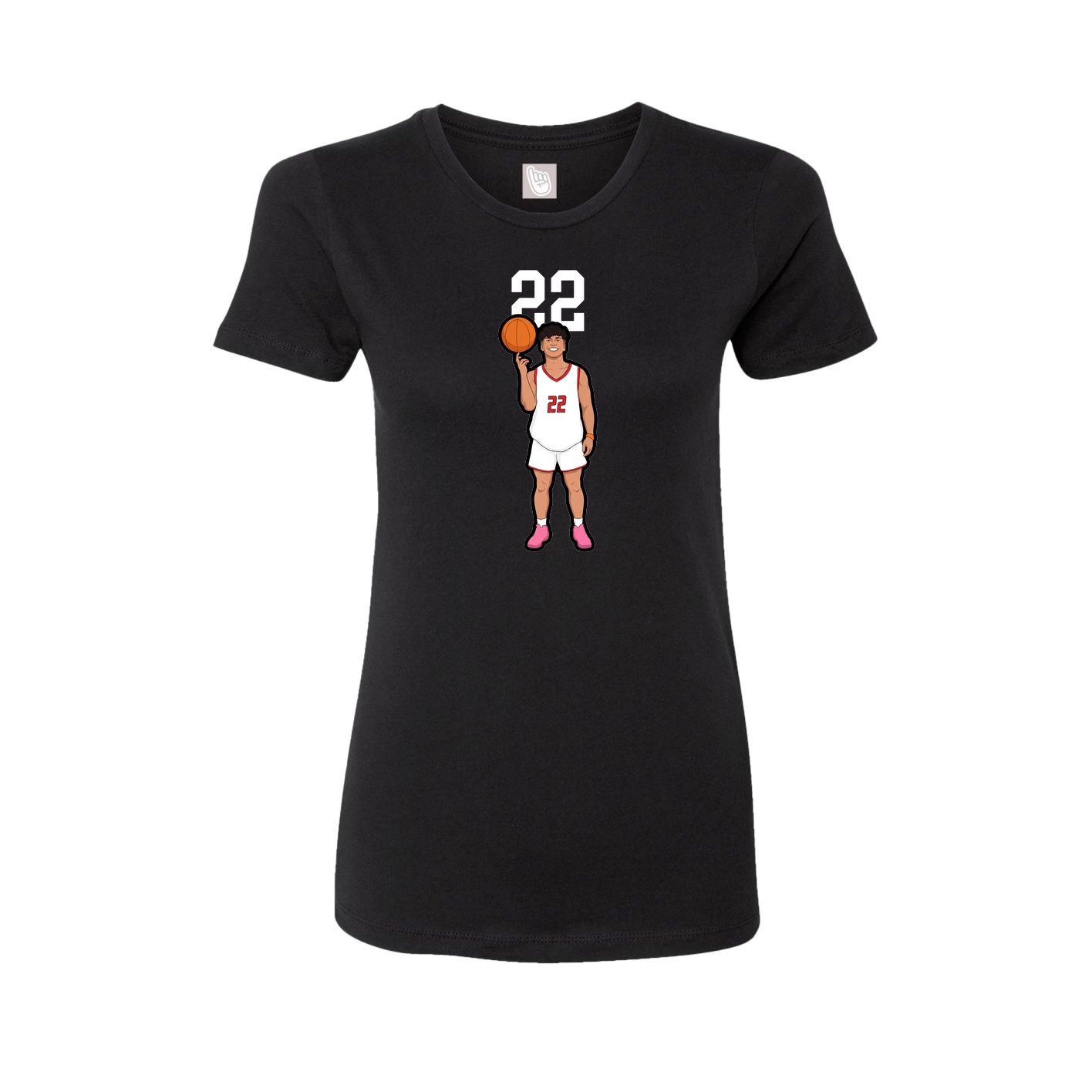 Fitted Women's Tee — Number Top in Black