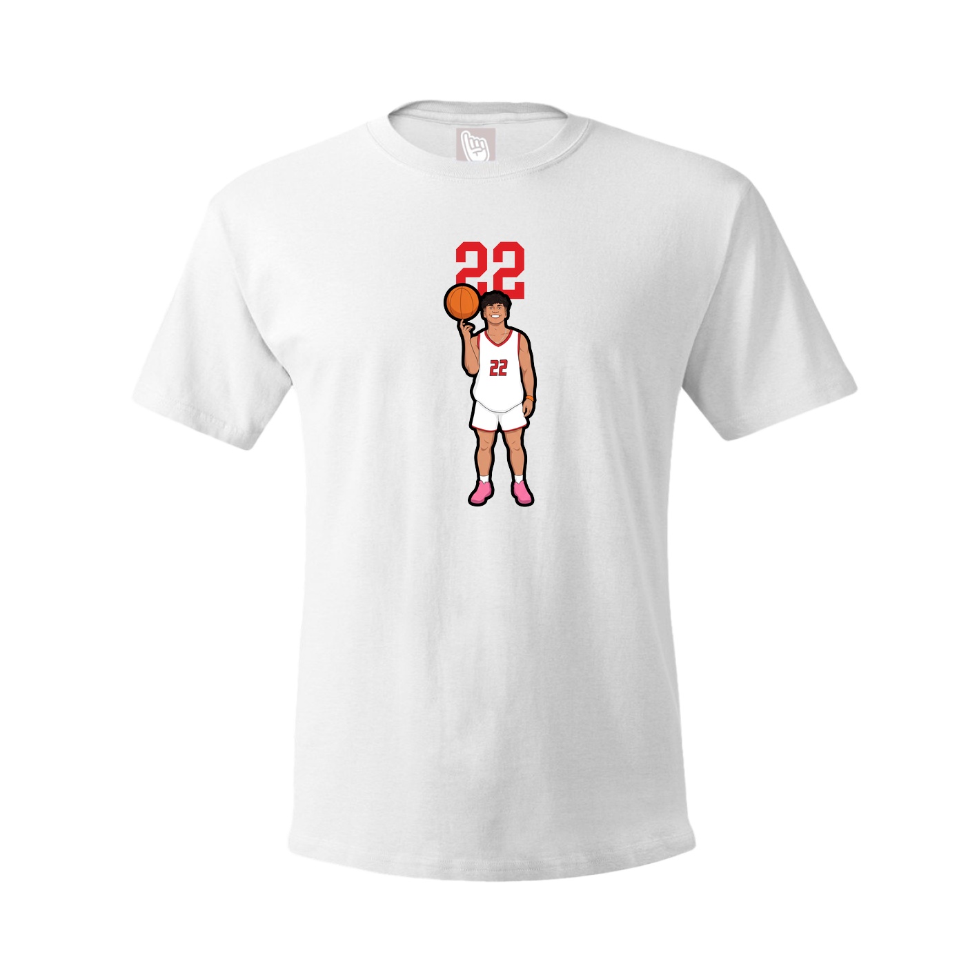 Youth Tee — Number Top in White