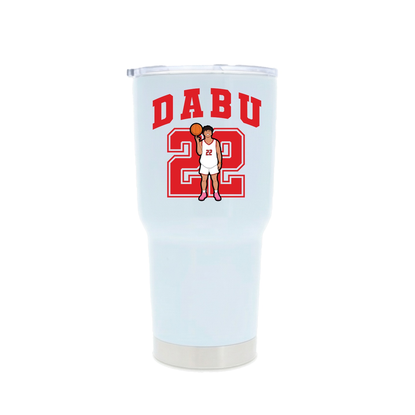 30oz Stainless Steel Tumbler — Number in White