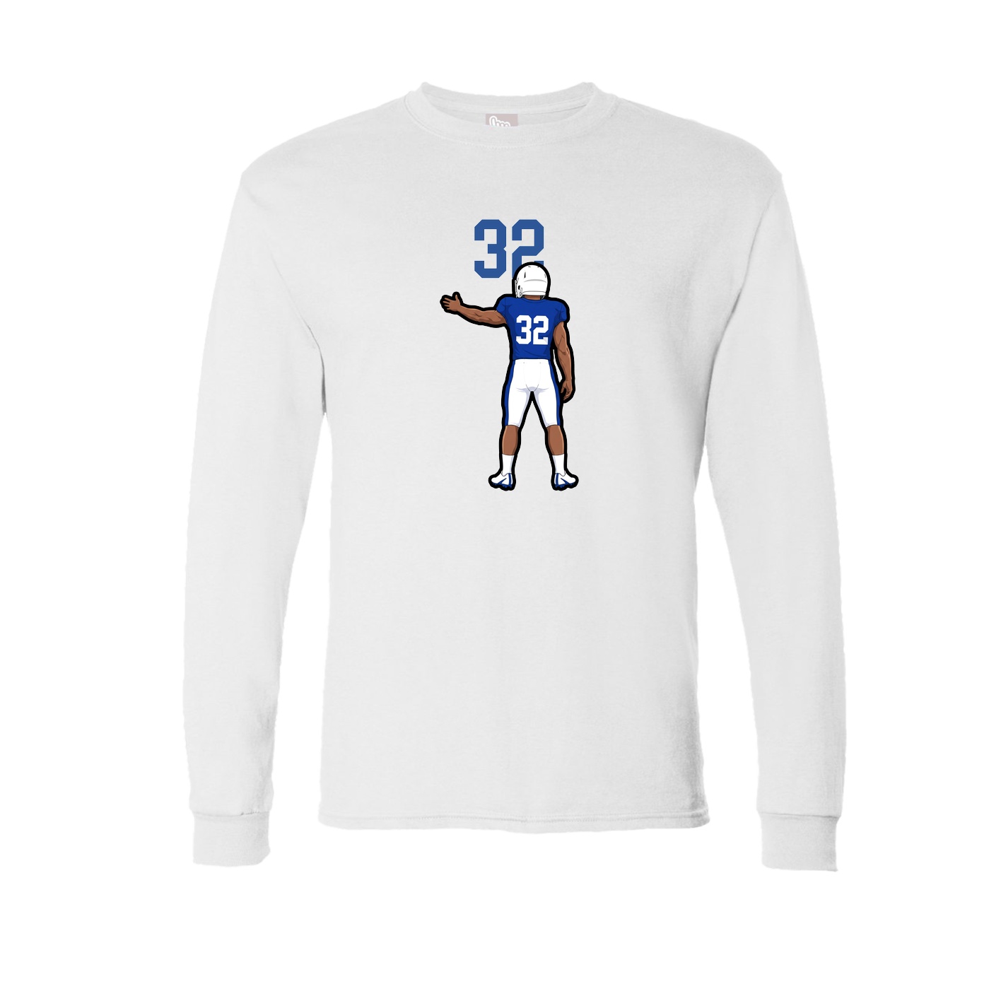 Long Sleeve Tee — Number Top in White