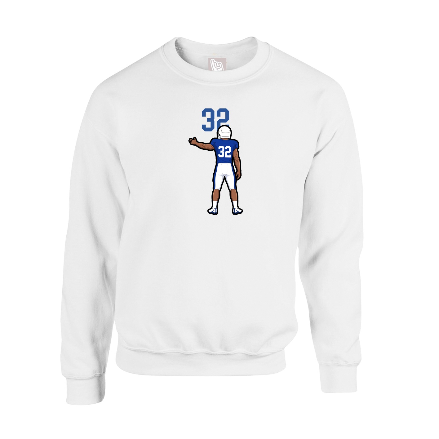 Fleece Crew — Number Top in White
