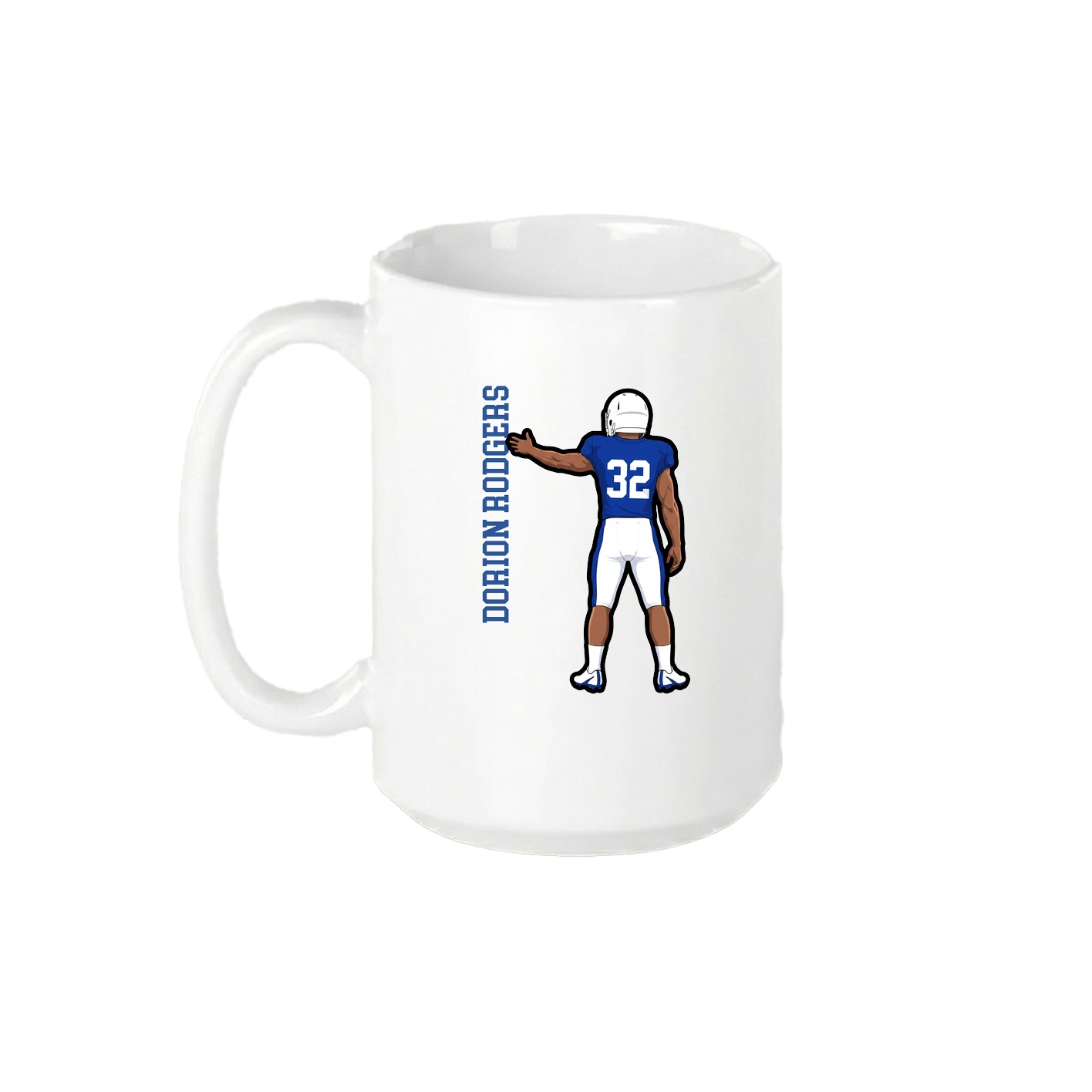 15oz Coffee Mug — Name Vertical in White