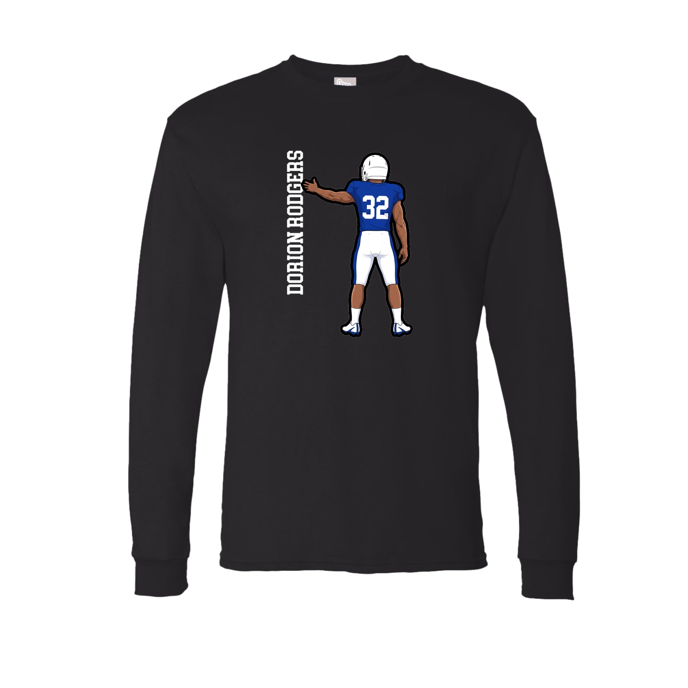 Long Sleeve Tee — Name Vertical in Black