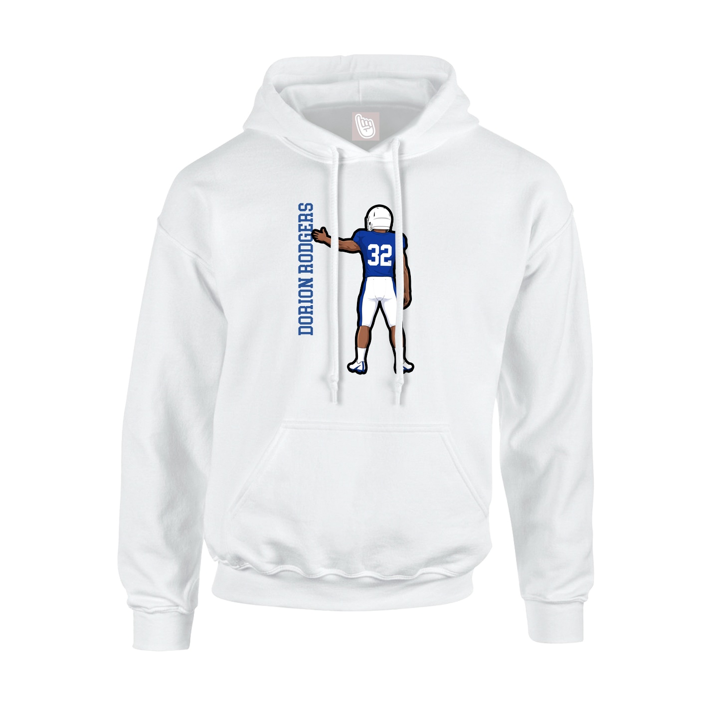 Hoodie — Name Vertical in White