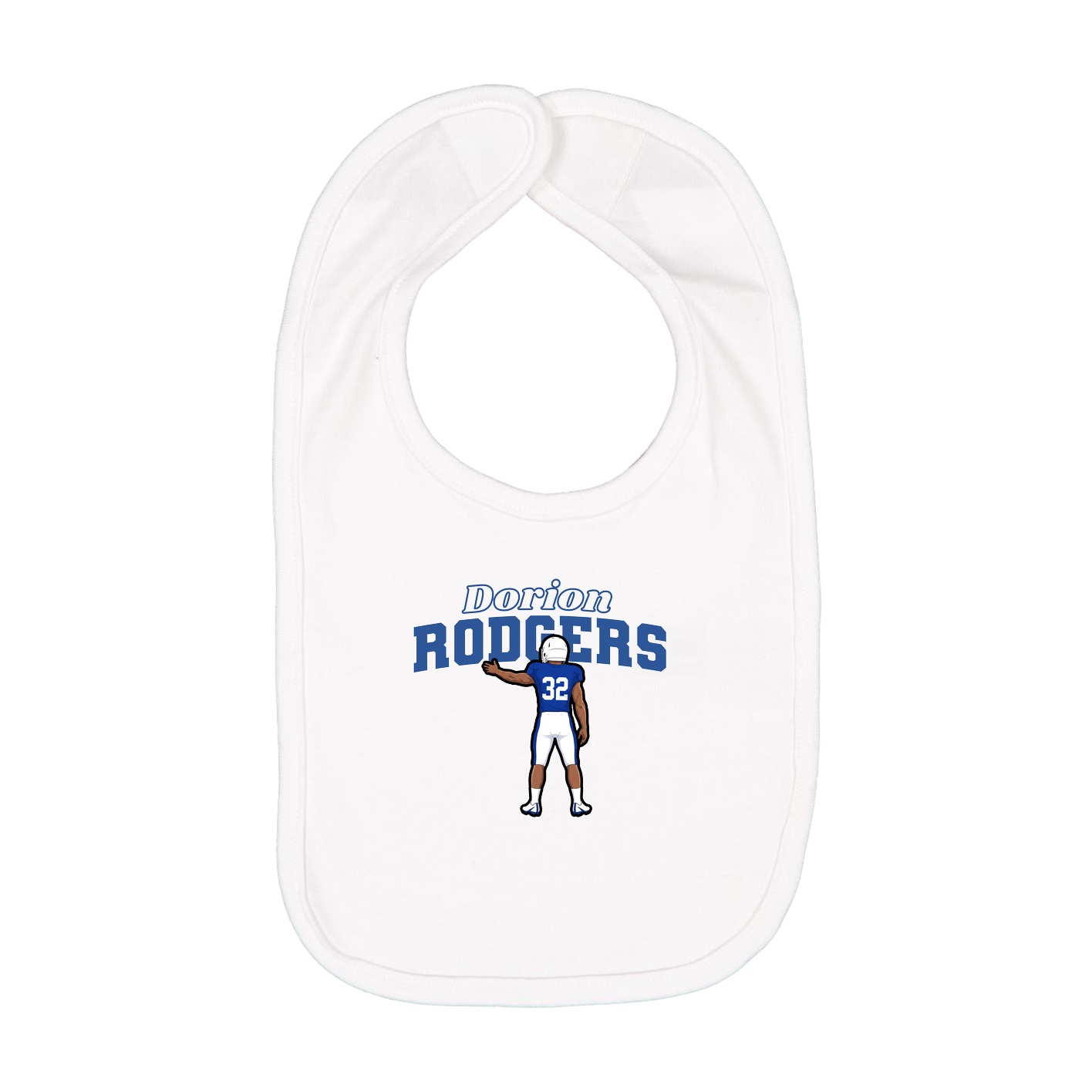 Infant Bib — Name Arch in White