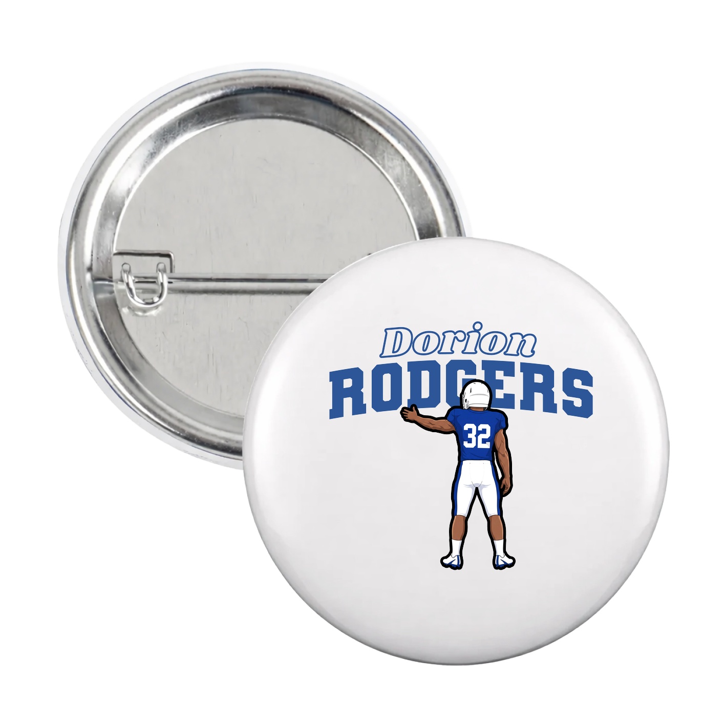 Game Day Button — Name Arch in White
