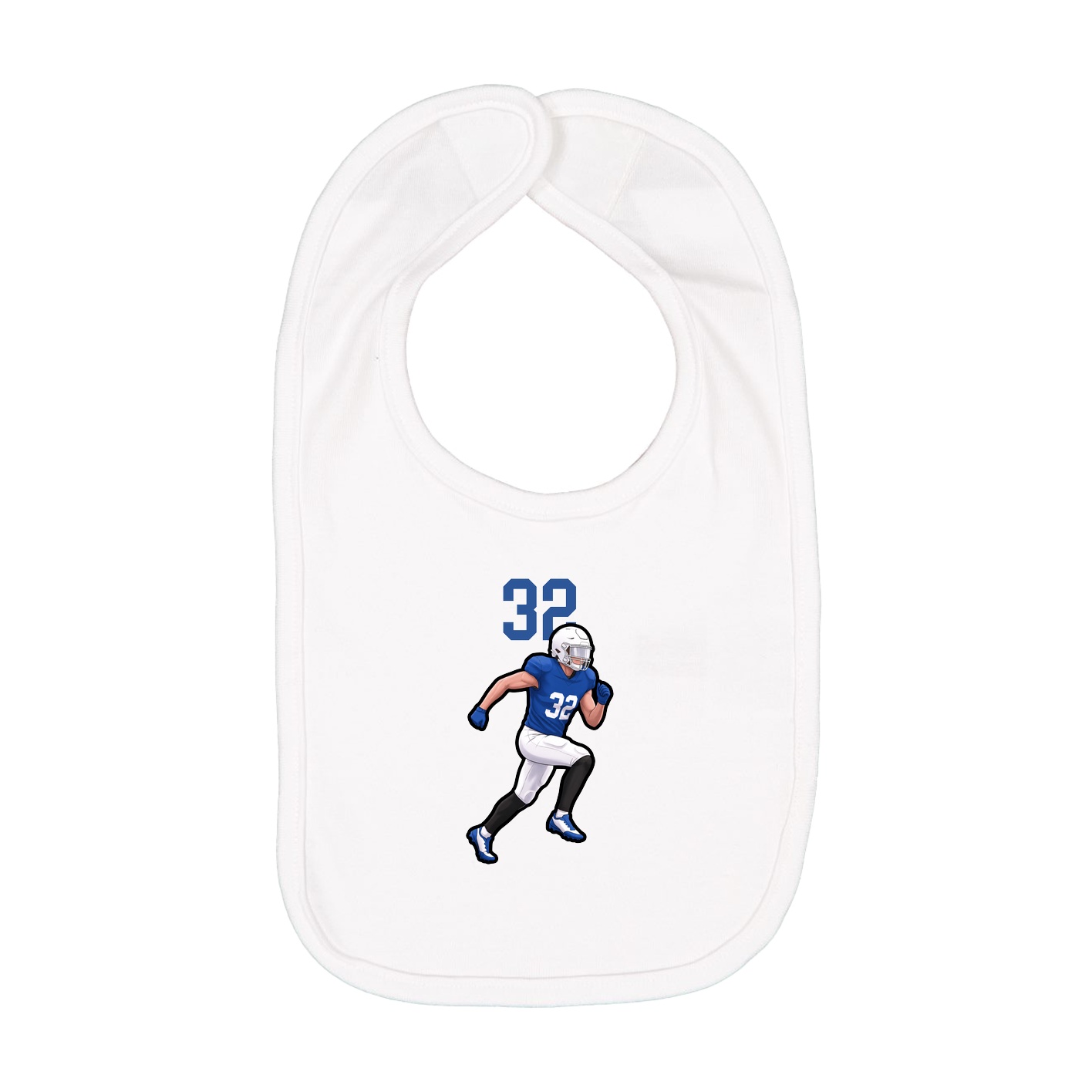 Infant Bib — Number Top in White