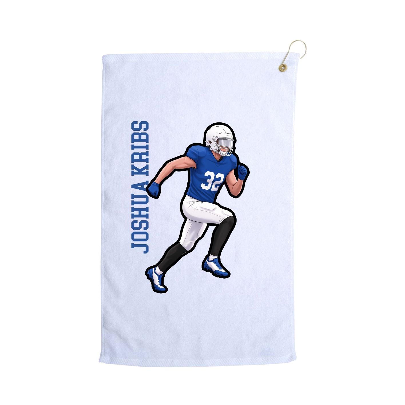 Golf Towel — Name Vertical in White