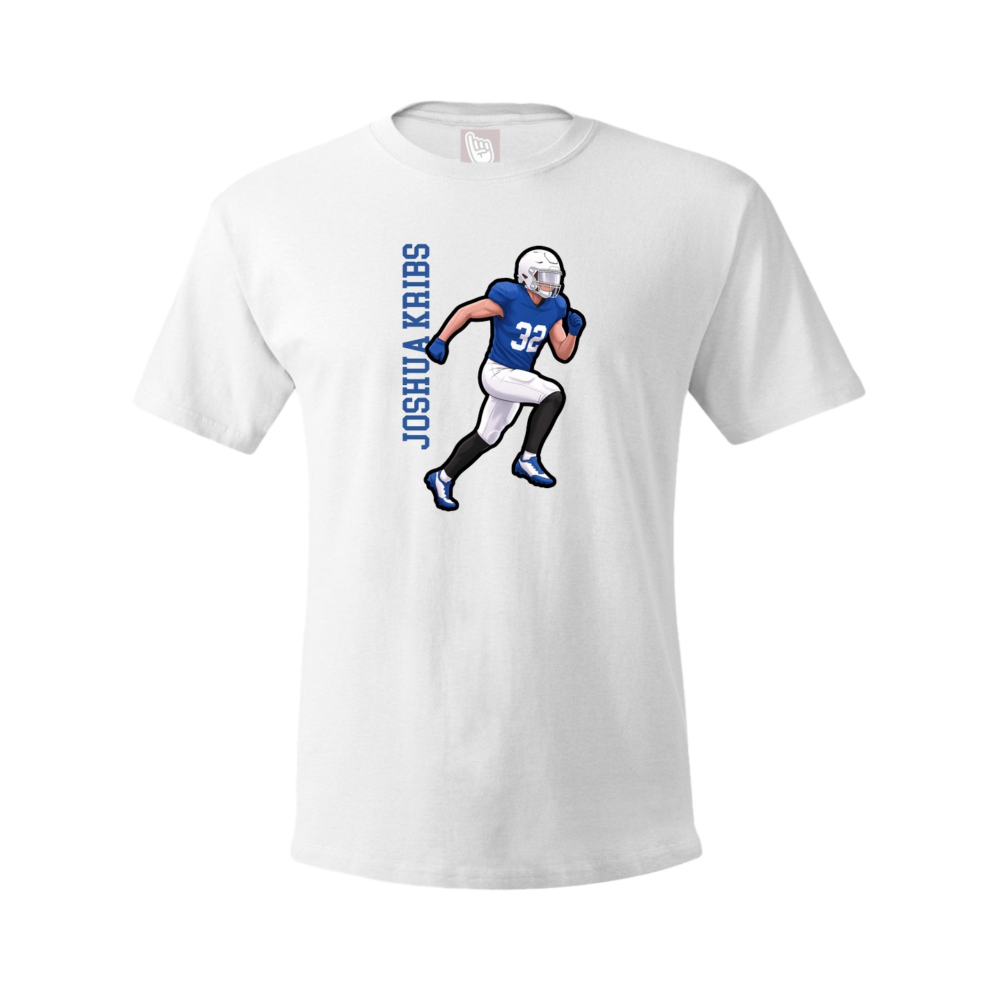 Youth Tee — Name Vertical in White